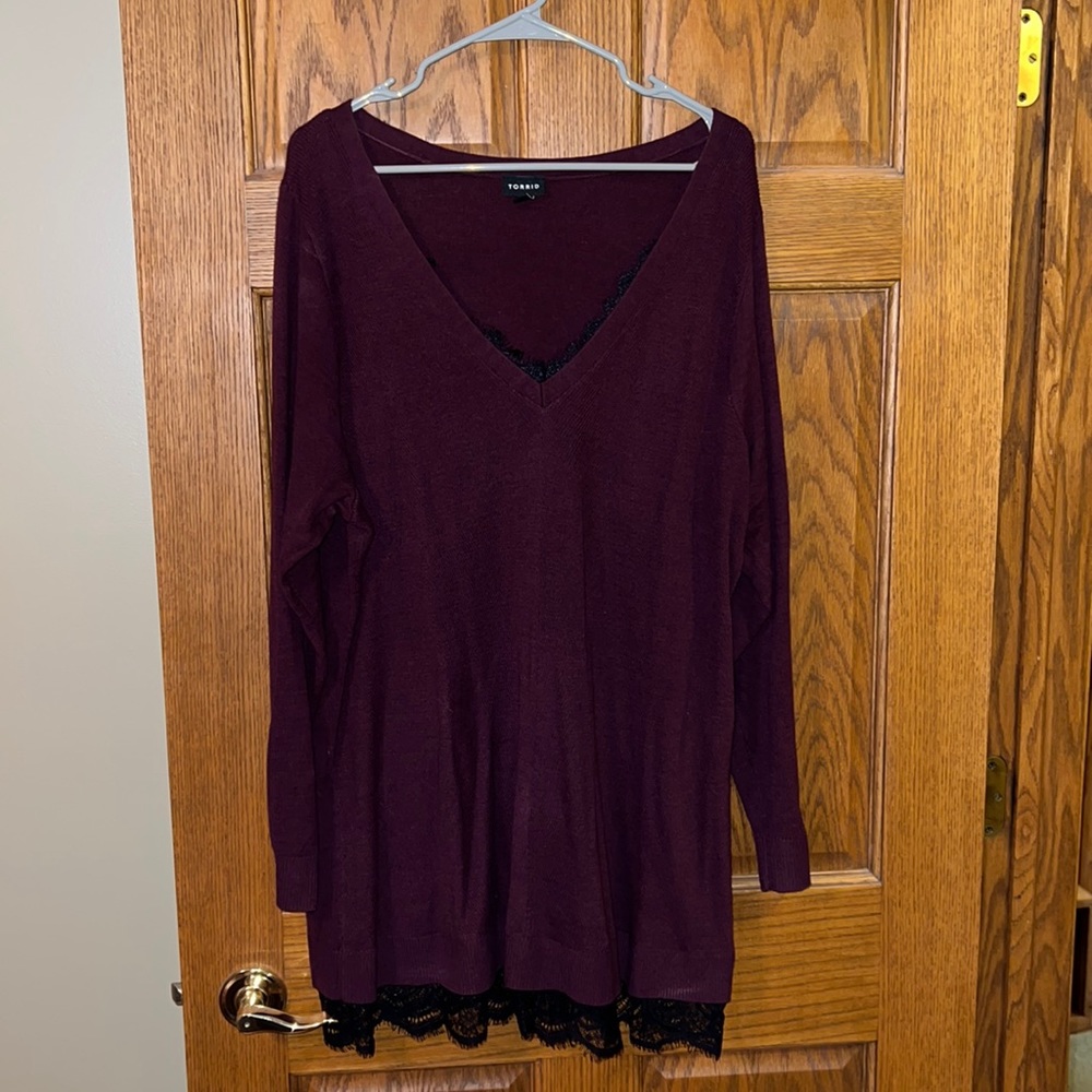 Lace detail sweater